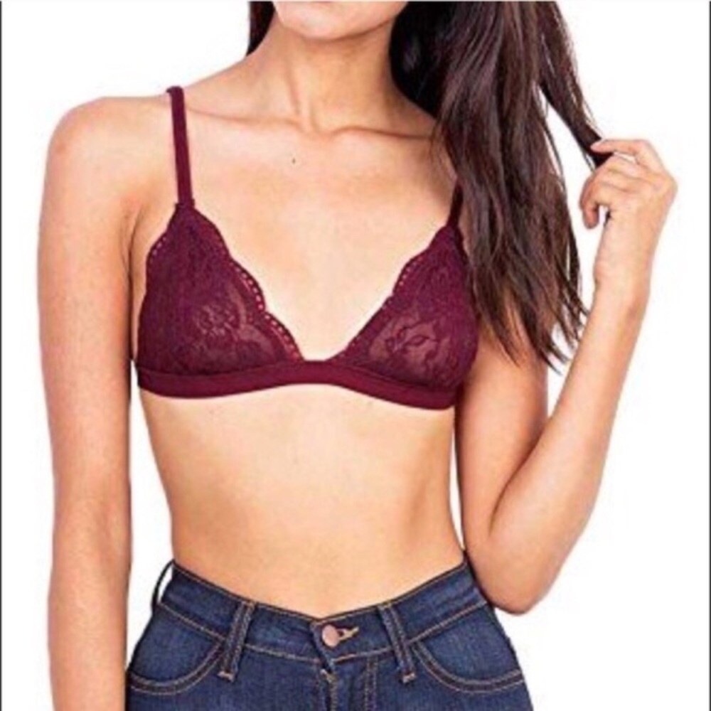 Burgundy triangle bralette